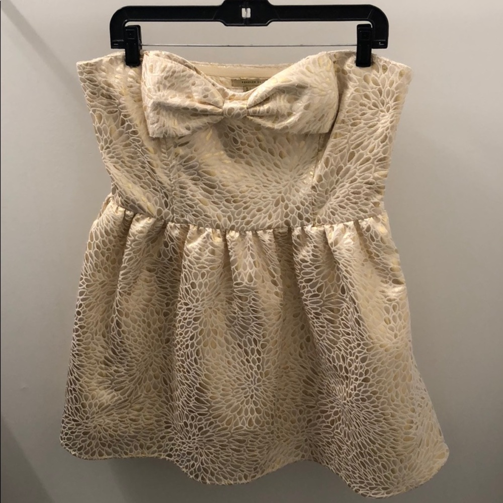 Never worn! Gold and cream party dress